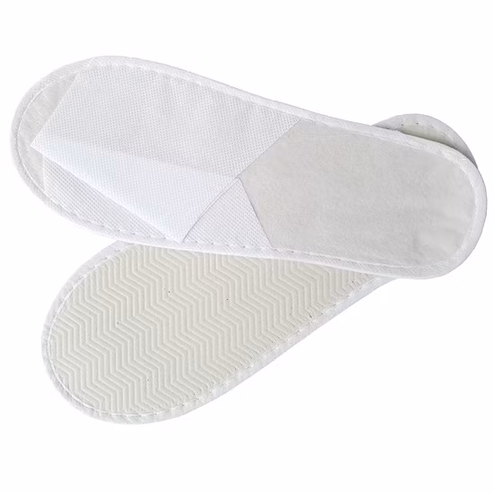 Pantoufles de SPA personnalisées douces de pantoufle d'hôtel de velours de coton de bas prix jetables